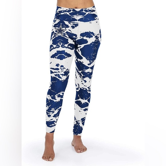 Zubaz NFL Team Apparel Dallas Cowboys Blue White Marbled Leggings size S - Picture 1 of 16